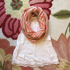 Gap tan and orange striped infinity scarf